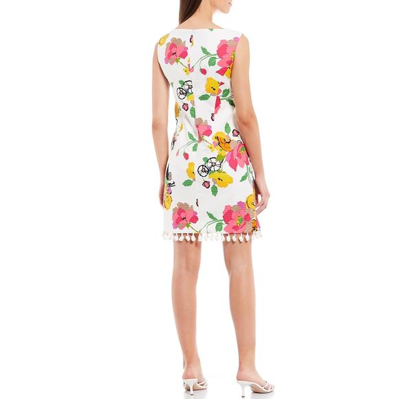 TRINA TURK Floral Pom-Pom Fringe Shift Dress - Picture 7 of 14